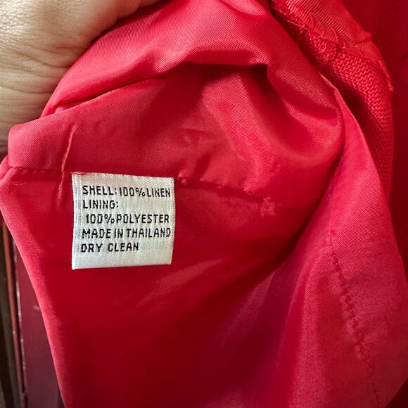 Talbots Red 100% Irish Linen Sheath Dress sz 8 Classic Career Minimalist Mature - Picture 4 of 9